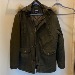 Men’s Parka with Faux Fur Hood